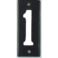 Huisnummer enkel zwart 4x10